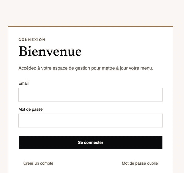 Formulaire de connexion Chapchap avec les champs email et mot de passe